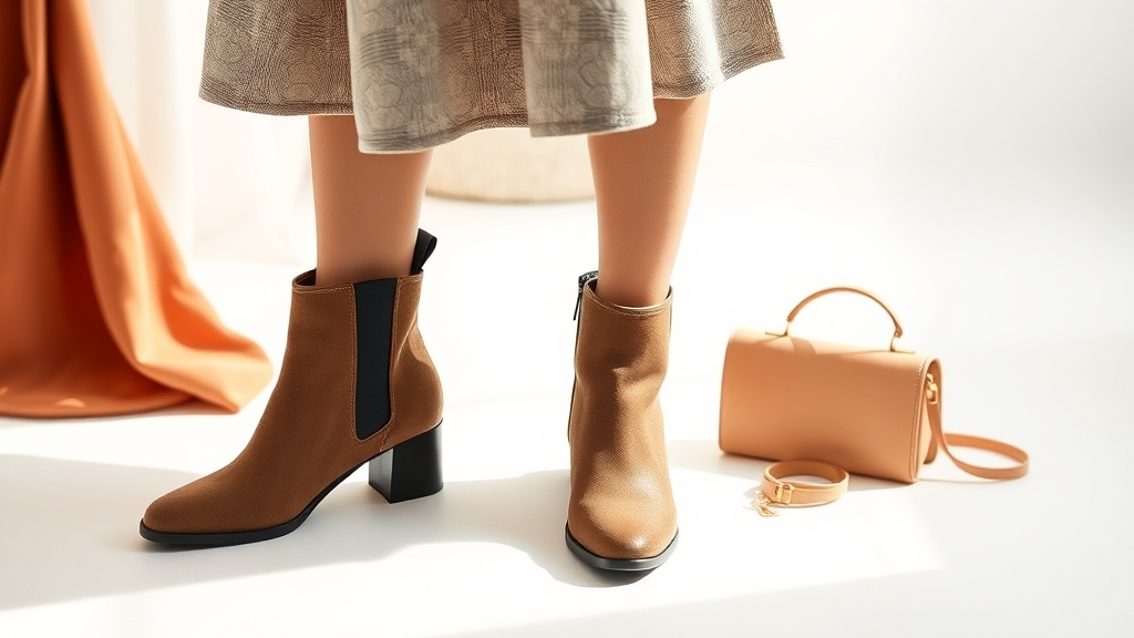 botki za kostkę i spódnice midi