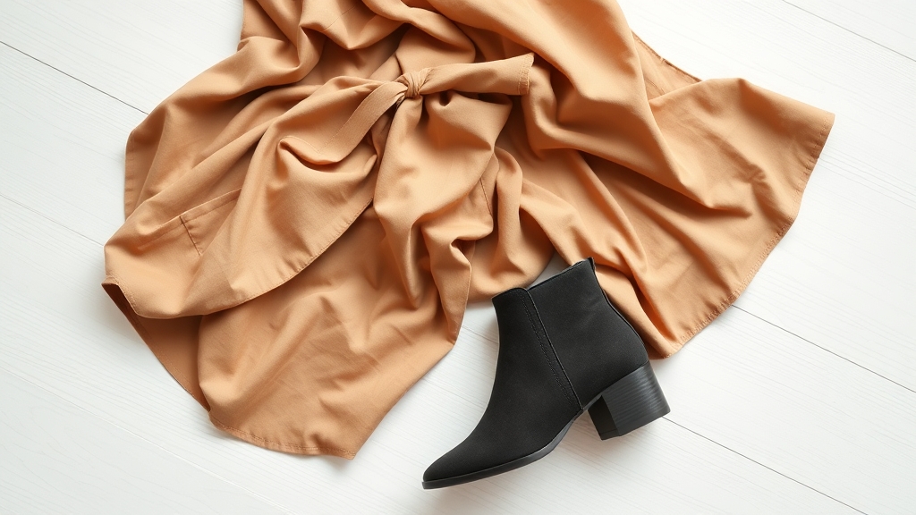 botki za kostkę z sukienką koszulową