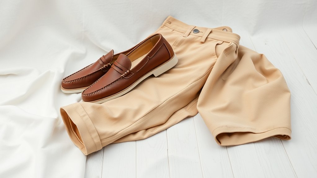 beżowe spodnie męskie opcje obuwia