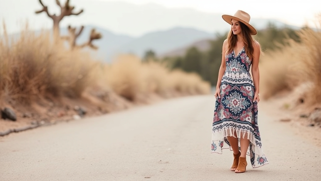 Opcje sandałów do boho sukienki