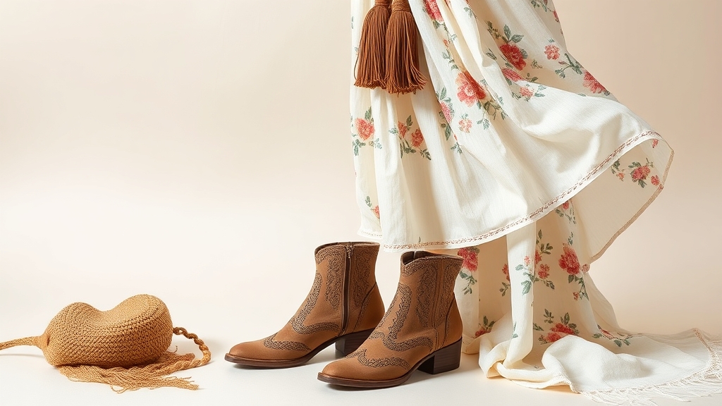 boho sukienki i botki