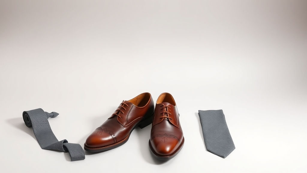 brązowe buty uzupełniają szare garnitury