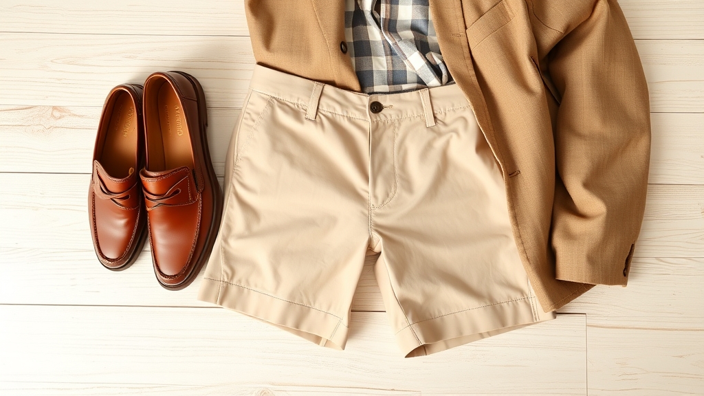 brązowe buty z szortami