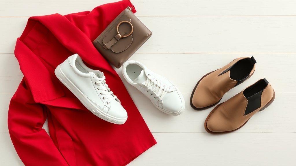 casualne buty do czerwonej kurtki