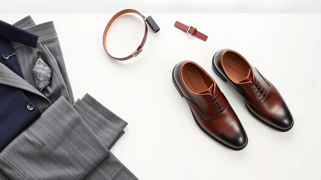 formalne buty podkreślają szare spodnie