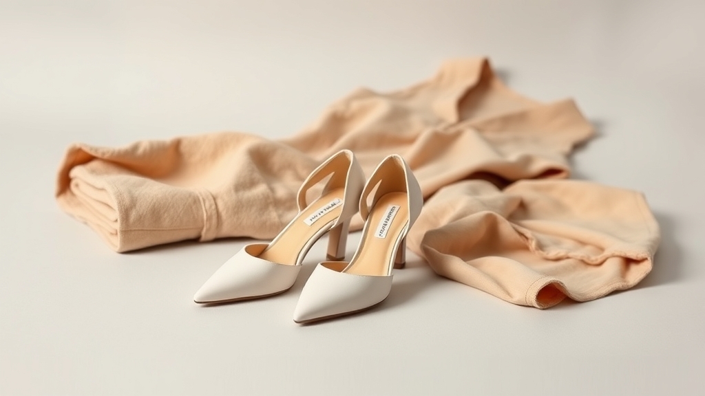 obcasy podnoszą beżowy kombinezon