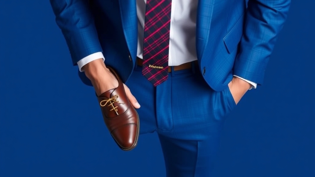 jasnoniebieski garnitur wybór obuwia