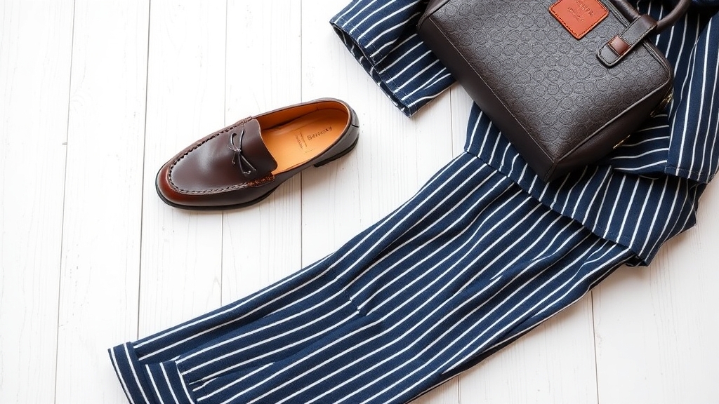 mokkasyny i paskowane spodnie