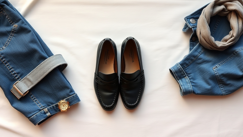 mokasyny uzupełniają casualowe dżinsy