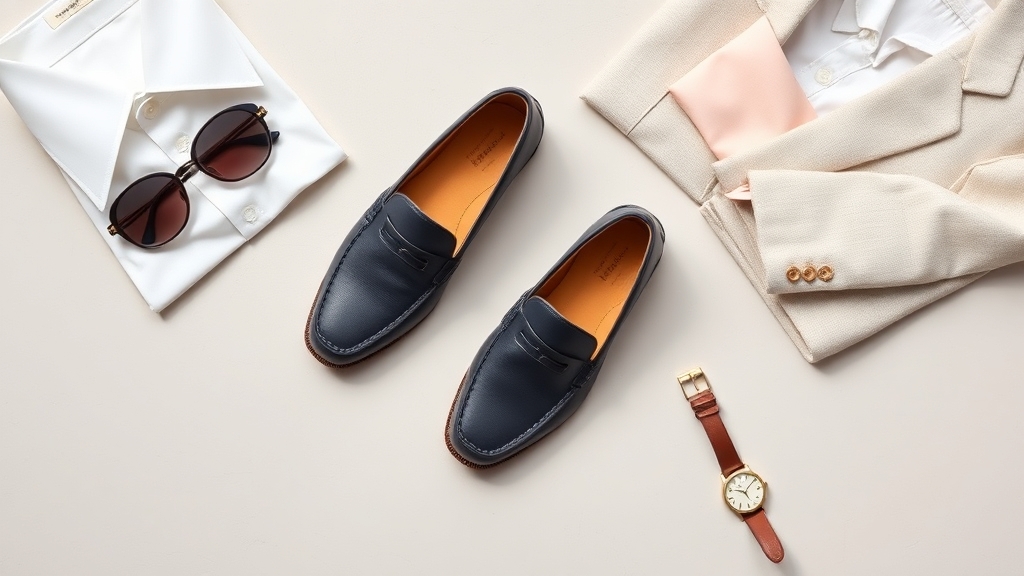 mokasyny dopełniają biały garnitur