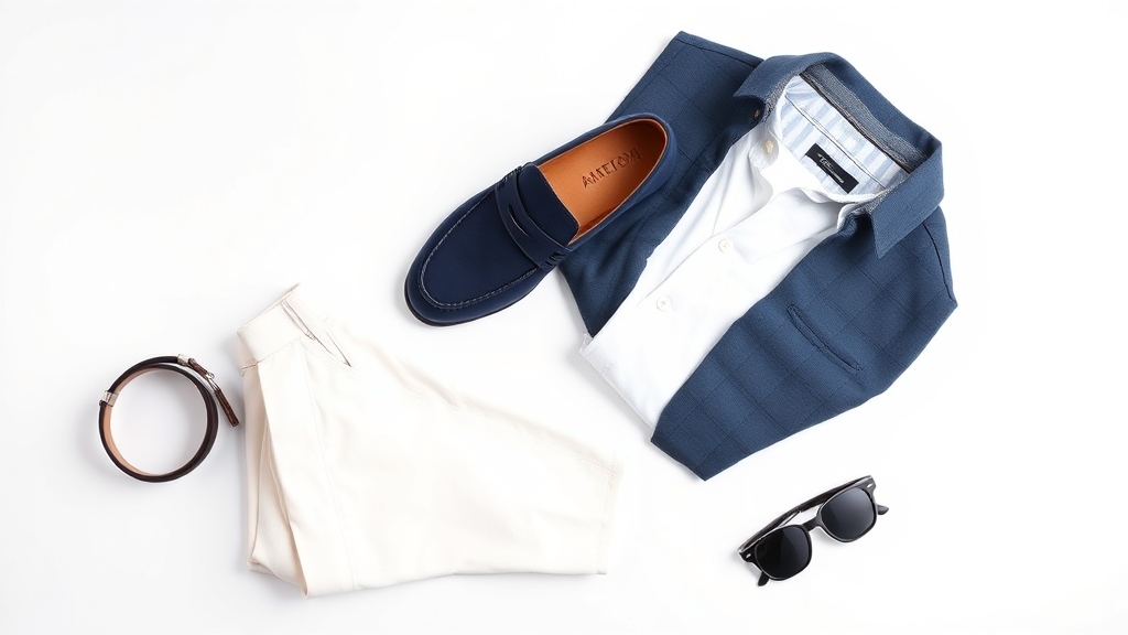 niebieskie buty białe spodnie