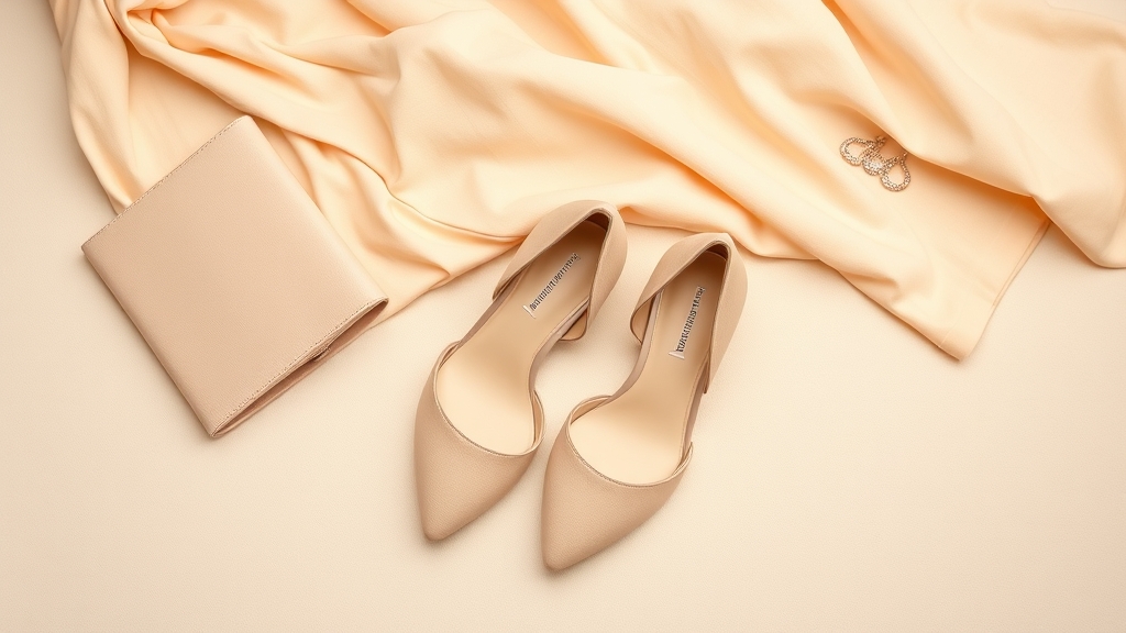 nude buty podkreślają sukienkę w kolorze szampana