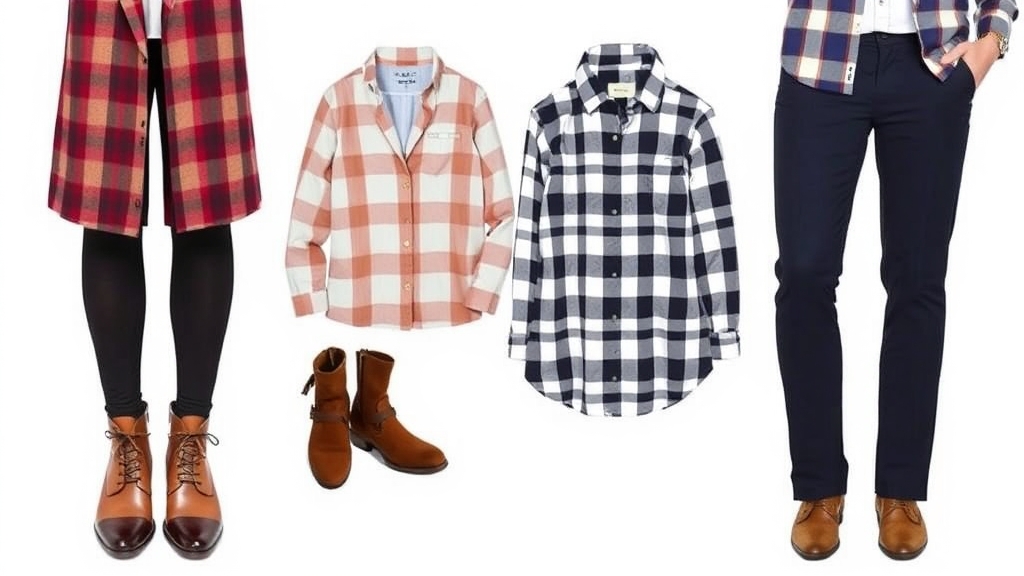 koszulki w kratkę i buty eleganckie