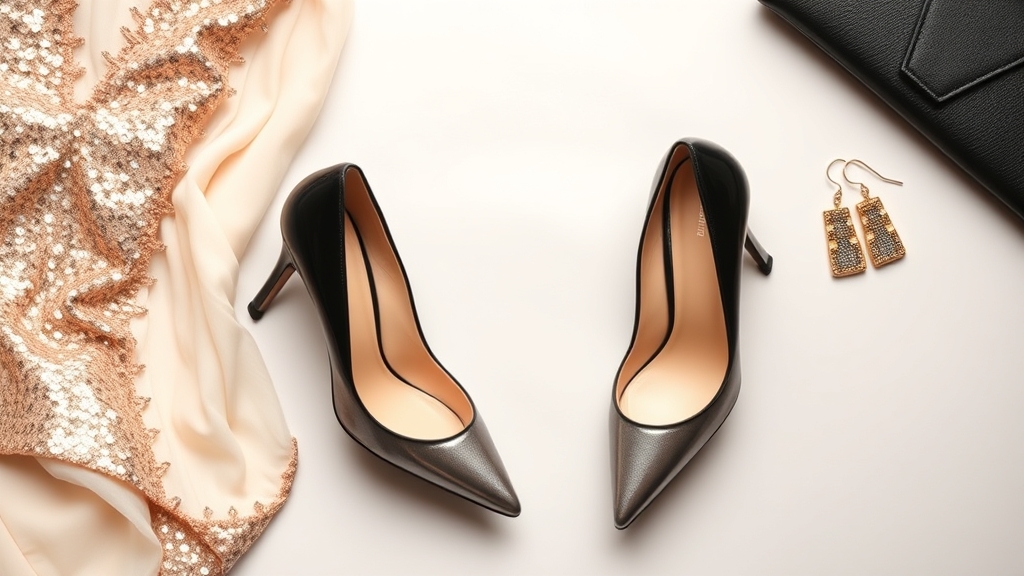 pantofle podkreślają sukienkę z cekinami