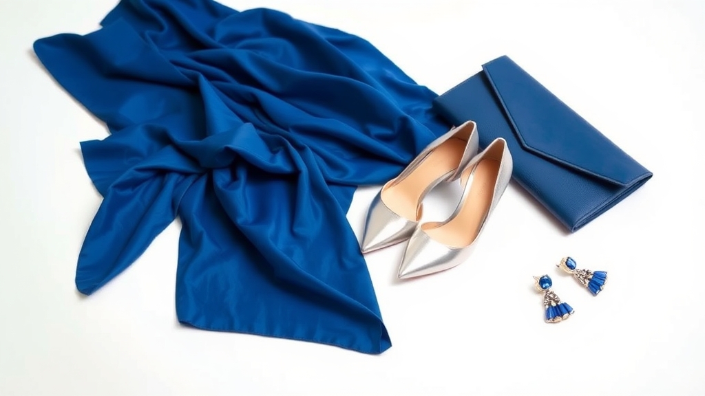 stylizacja sezonowa dla niebieskiej sukienki
