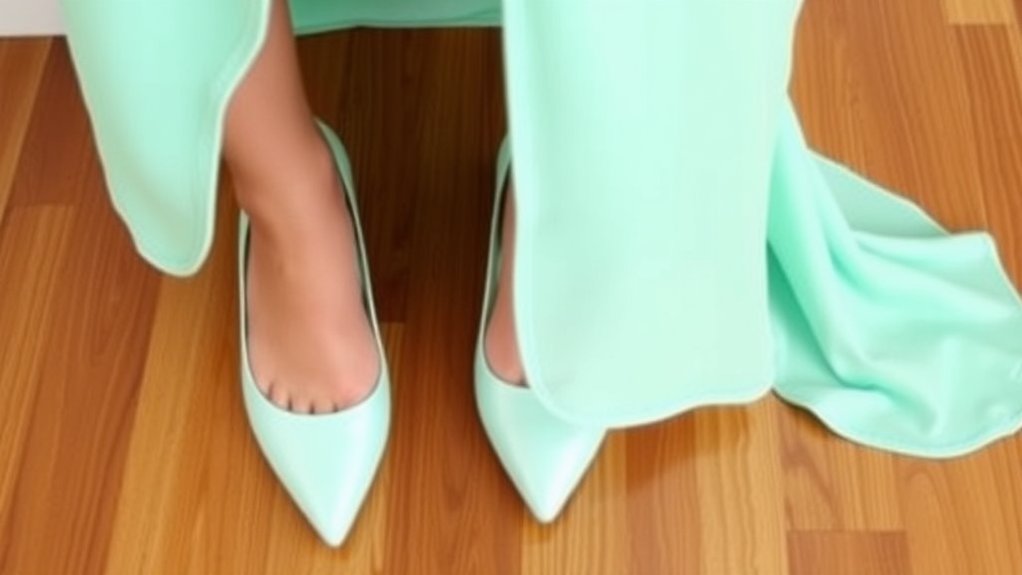 buty do miętowej sukienki