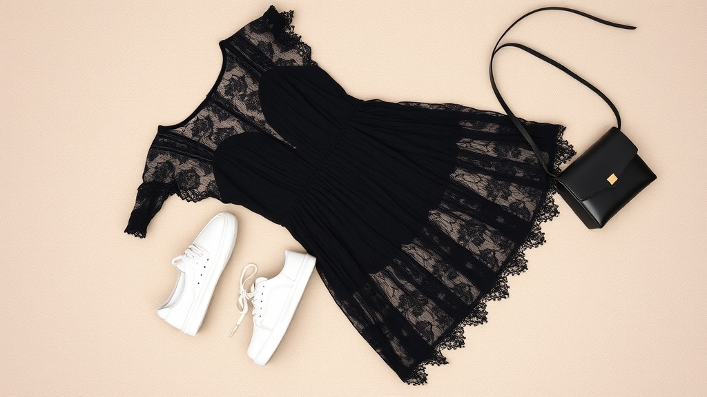 sneakers uzupełniają sukienki koronkowe