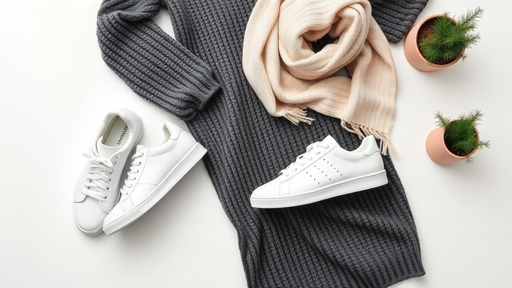 sneakers podnoszą wełniane sukienki