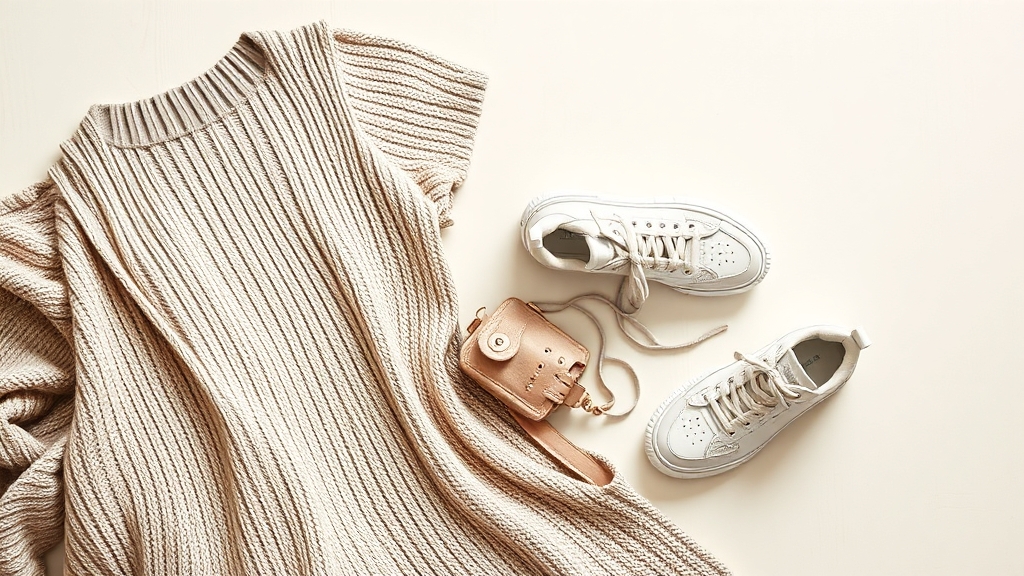 sneakers z dzianinową sukienką