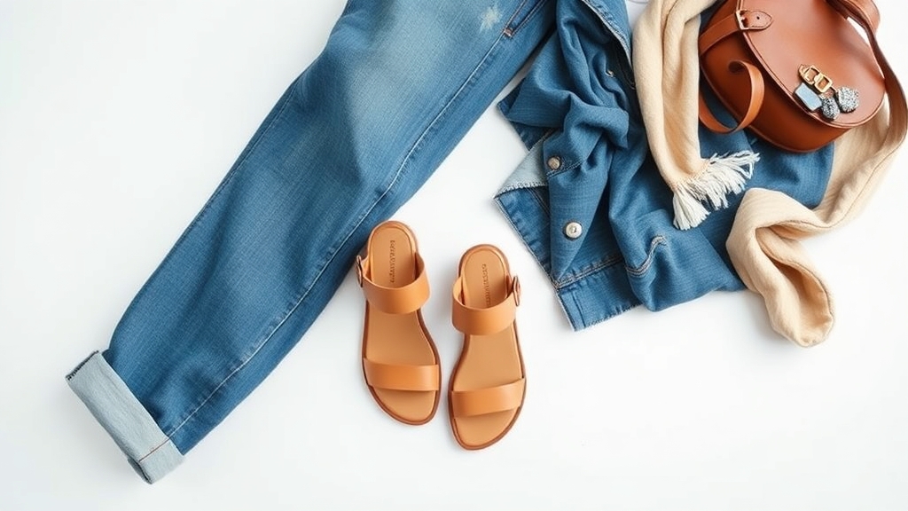 stylowe sandały podnoszą dżinsy