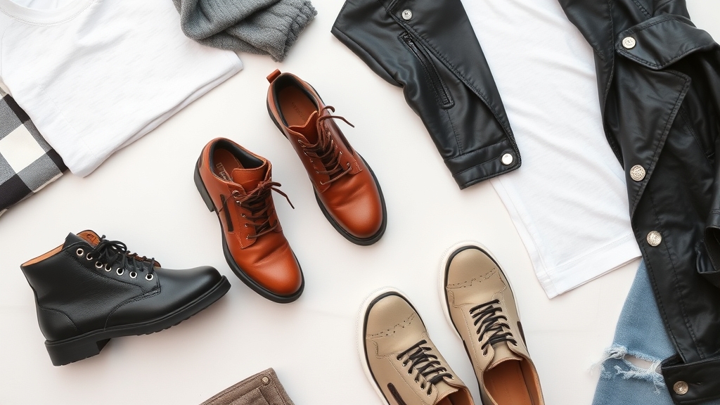 stylowe połączenia butów i kurtek