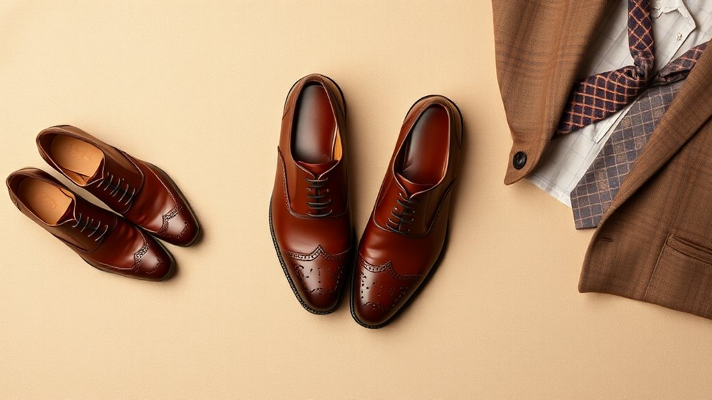 stylowe buty do brązowego garnituru