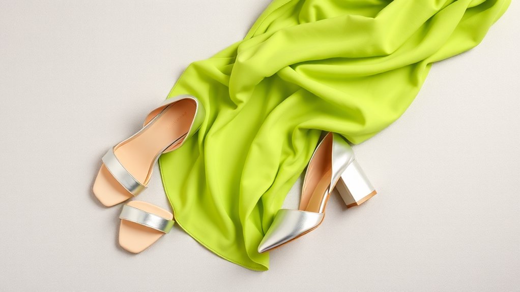 stylowe buty do limonkowej sukienki