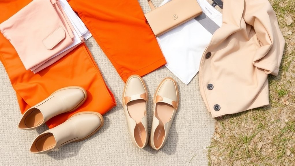 stylowe buty do pomarańczowych spodni