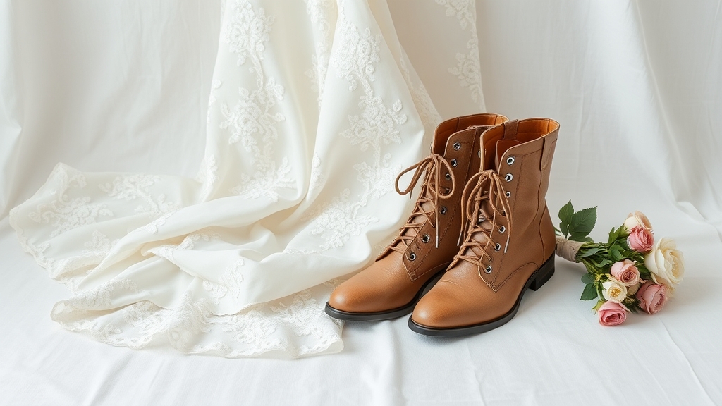 stylowe buty koronkowa suknia