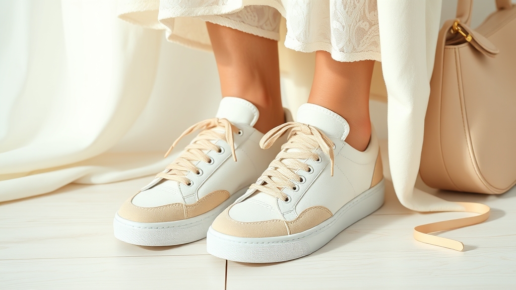 stylowe sneakersy i sukienka