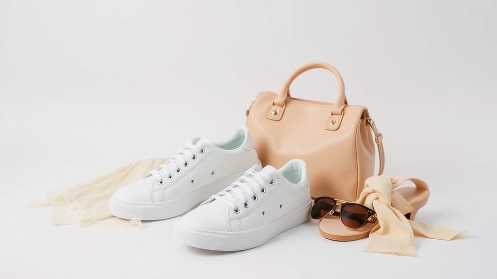 stylowe białe buty beżowa torba