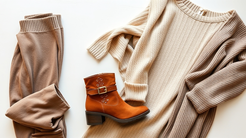 sukienka swetrowa i botki za kostkę