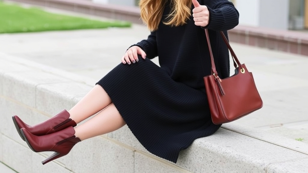 styl swetra, sukienka, sandały