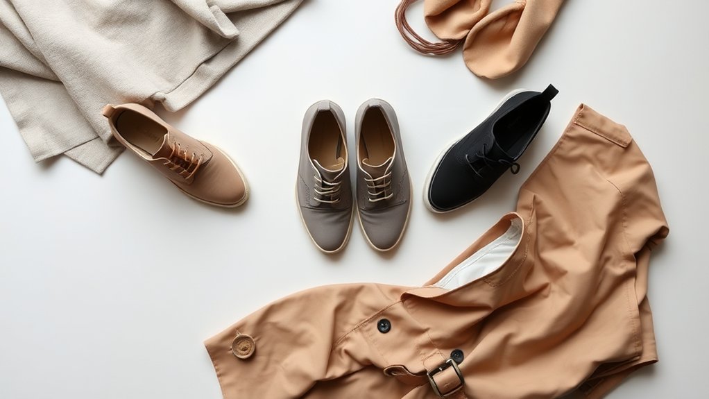 styl damskich płaszczy trench i butów