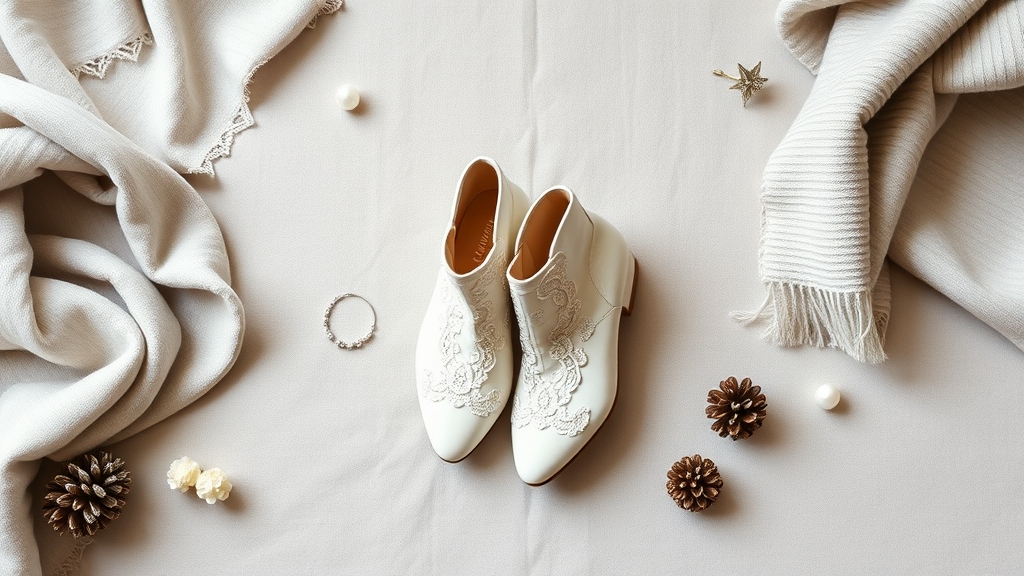 zimowe ozdoby do butów ślubnych